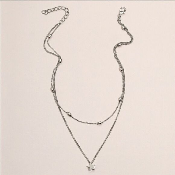 Necklace double layered necklace Zinc Alloy Star - Picture 4 of 6